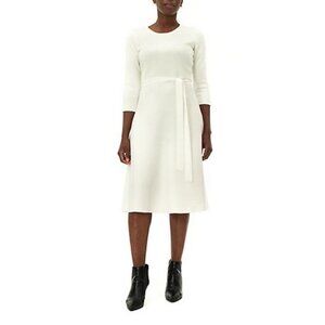 NWOT Nina Leonard Midi white Sweater Dress SIZE S
